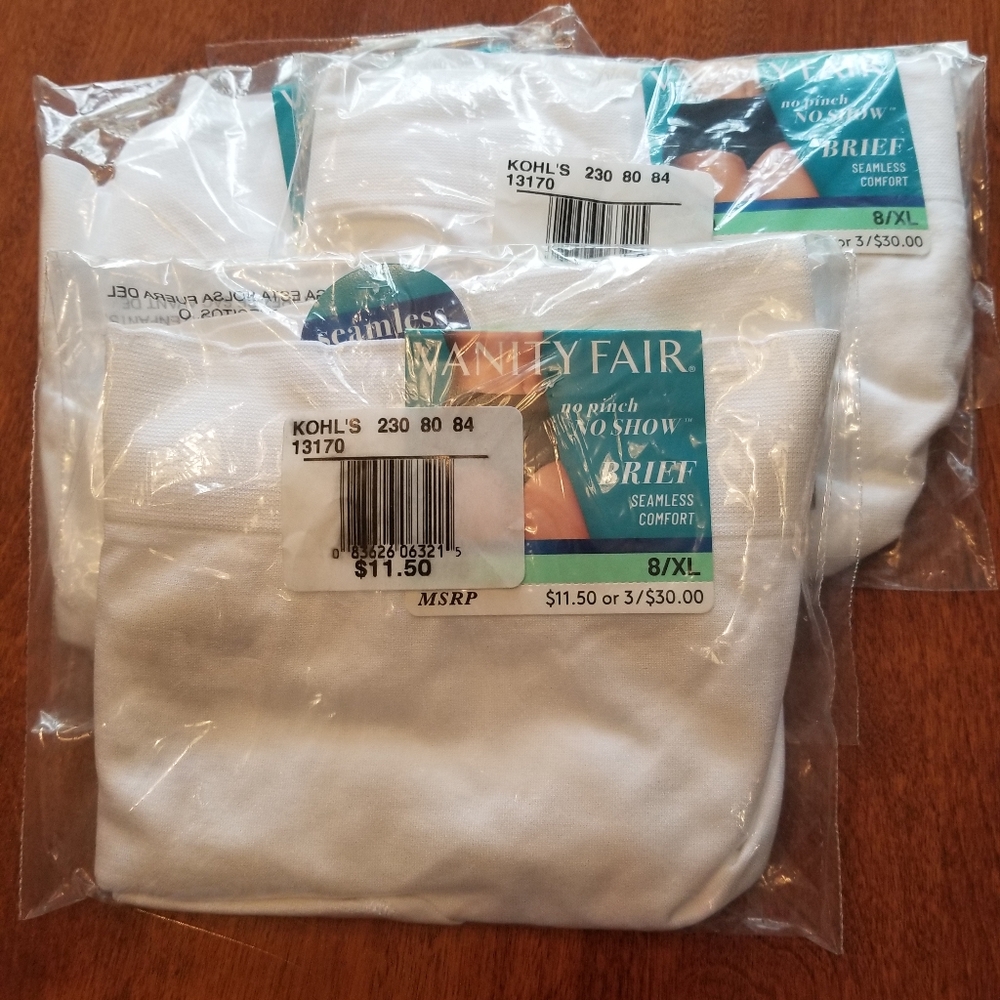 Vanity Fair White Seamless Briefs